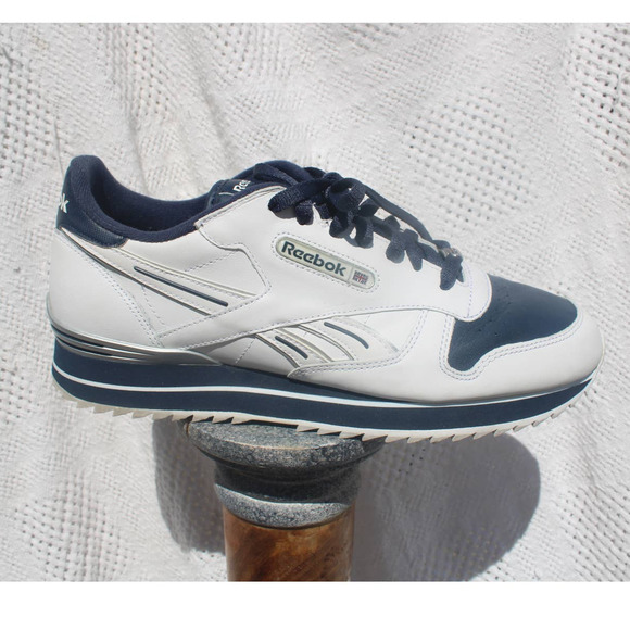 Reebok Other - Reebok Classics White Navy Blue Silver Size 11.5